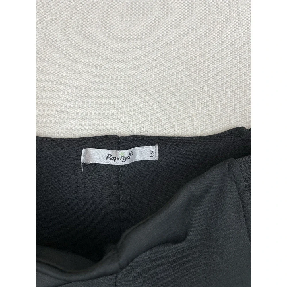 Papaya Leggings Women's Size Medium Black Side Elastic Vertical Seams Athleisure